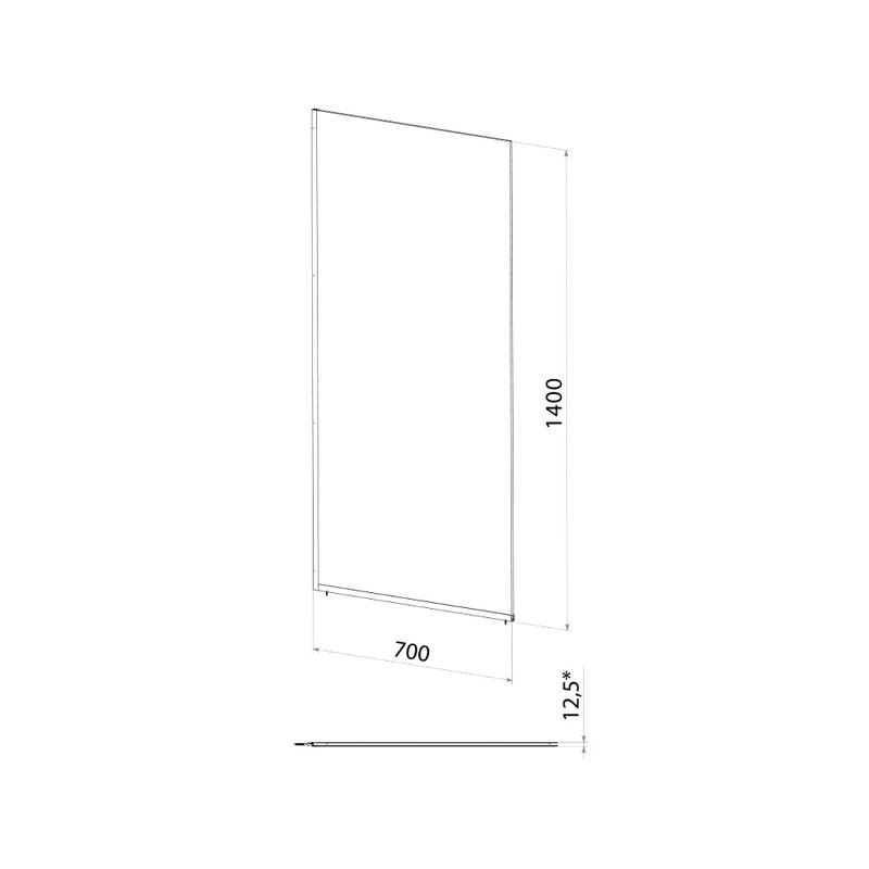 Шторка на ванну Triton Статик Хром 70х140 профиль глянцевый хром