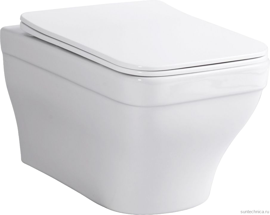 Унитаз подвесной Aquanet Elegant 280960 безободковый, с микролифтом, белый