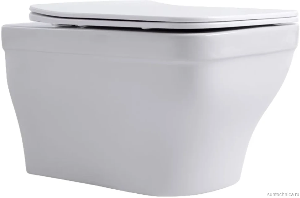 Унитаз подвесной Aquanet Elegant 280960 безободковый, с микролифтом, белый
