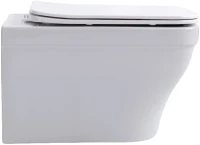 Унитаз подвесной Aquanet Elegant 280960 безободковый, с микролифтом, белый