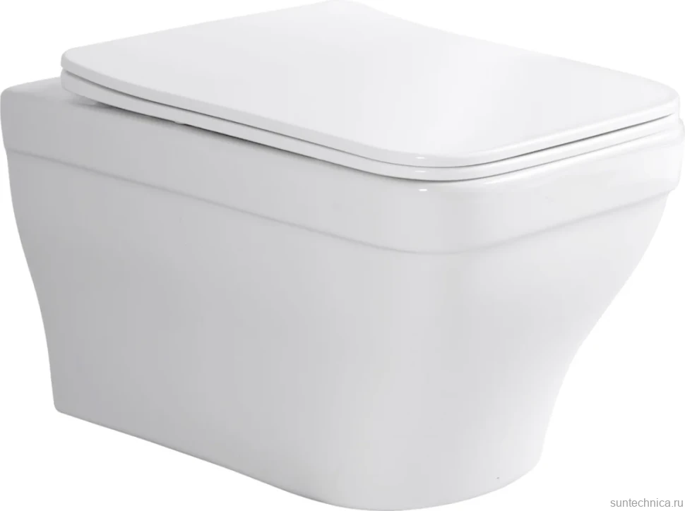 Унитаз подвесной Aquanet Elegant 280960 безободковый, с микролифтом, белый