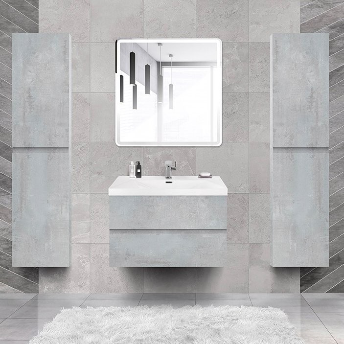 Мебель для ванной комнаты Cezares Molveno 46 80 beton, с раковиной Cezares CZR-MIL-80-LVB
