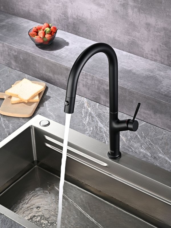 Смеситель для кухни AQUAme Cucina с выдвижным изливом AQM9905MB