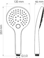 Душевая лейка Wasserkraft A078 3-функциональная