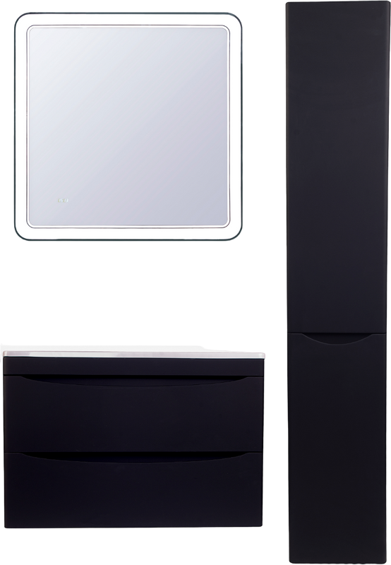 Мебель для ванной комнаты Style Line Бергамо Мини 80 Люкс Plus подвесная, антискрейтч черная