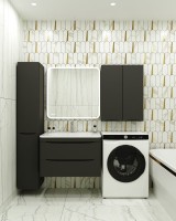 Мебель для ванной комнаты Style Line Бергамо Мини 80 Люкс Plus подвесная, антискрейтч черная