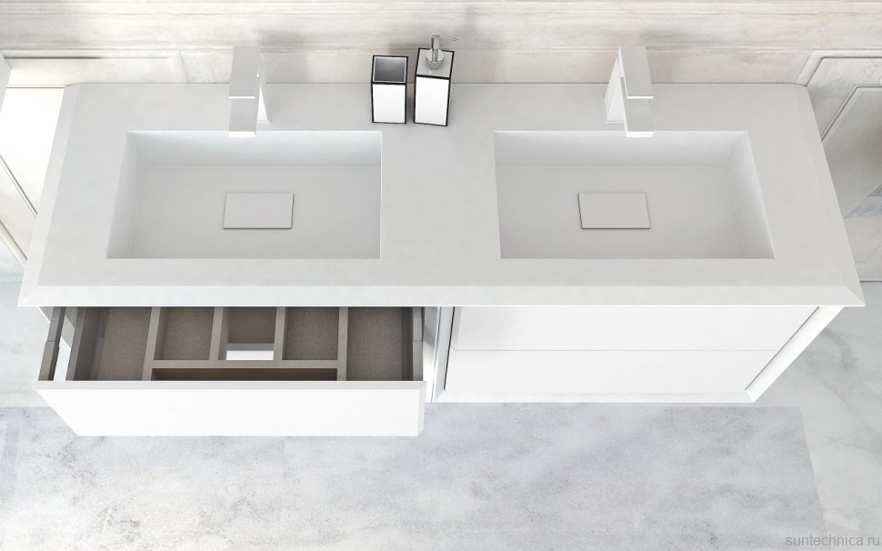 Тумба с раковиной Cezares Bellagio 140 bianco opaco