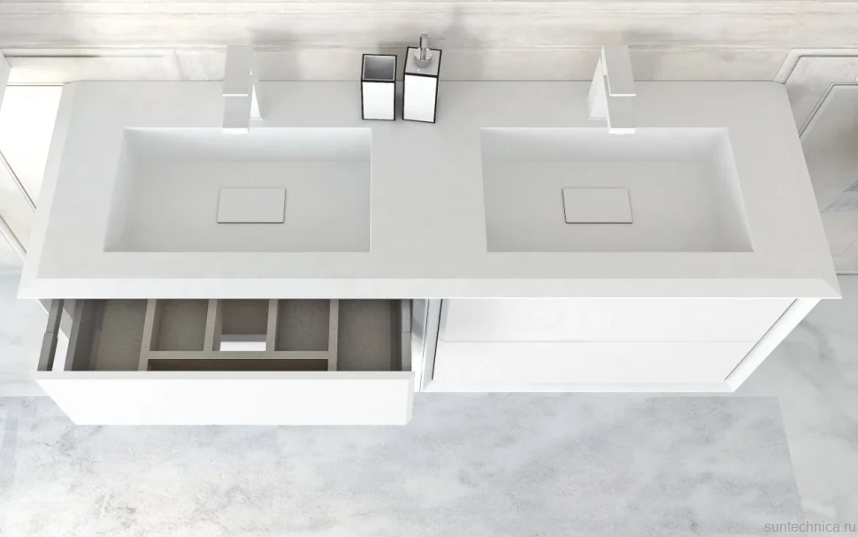 Тумба с раковиной Cezares Bellagio 140 bianco opaco