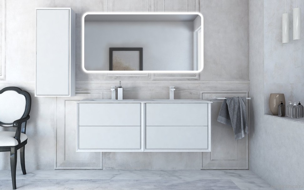 Тумба с раковиной Cezares Bellagio 140 bianco opaco