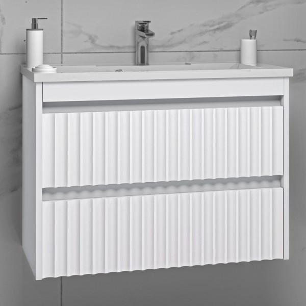 Тумба с раковиной Brevita Balaton 80, подвесная, белая