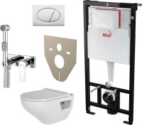 Комплект  Унитаз подвесной Bien Ion безободковый + Гигиенический душ Lemark plus Grace LM1519C со смесителем, С ВНУТРЕННЕЙ ЧАСТЬЮ + Шумоизоляционная п