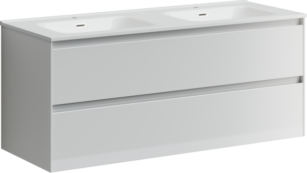 Тумба под раковину Sancos Cento 119 см двойная, белый глянец
