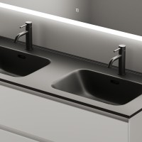 Тумба под раковину Sancos Cento 119 см двойная, белый глянец