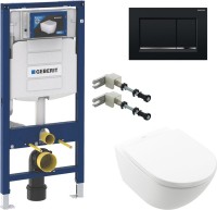 Комплект  Унитаз подвесной Villeroy & Boch Subway 3.0 4670TSR1 alpin, ceramicplus, сиденье с микролифтом + Комплект крепления для инсталляций Geberit