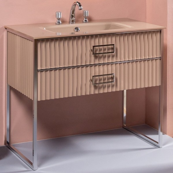 Тумба под раковину Armadi Art Monaco 100 капучино, хром