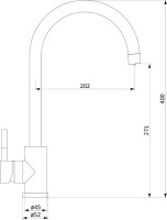 Смеситель для кухни Damixa Merkur 400721400 с каналом для питьевой воды, никель