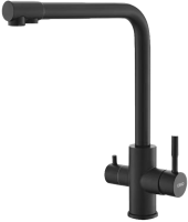 Комплект Мойка Florentina Липси 650 черная + Смеситель ESKO K24 B черный