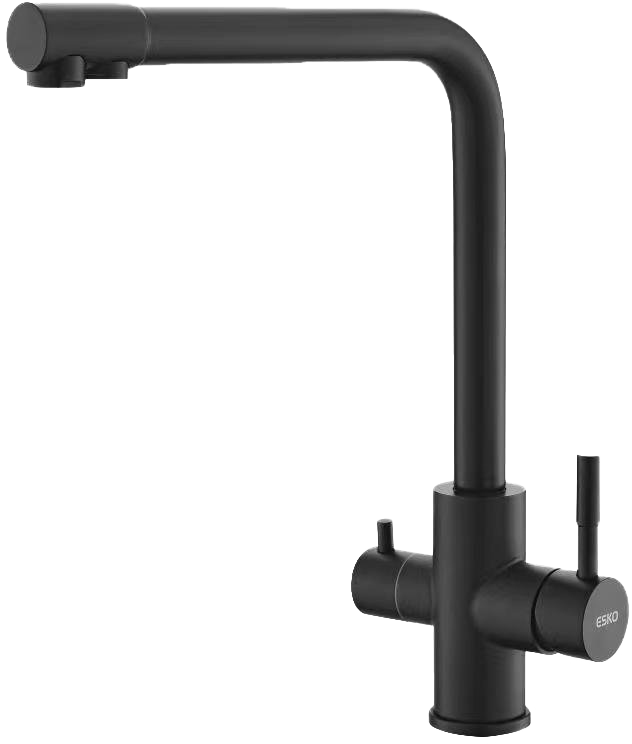 Комплект Мойка Florentina Липси 650 черная + Смеситель ESKO K24 B черный