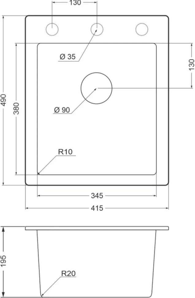 Мойка кухонная Emar Quartz EMQ-1415.Q Алмаз