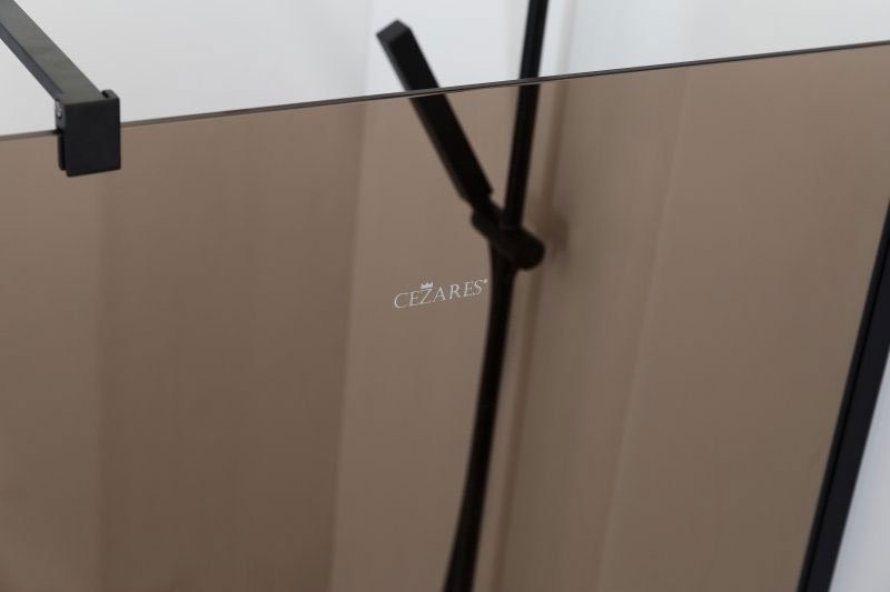 Душевая перегородка Cezares Liberta -L-1-100-120-BR-NERO профиль черный, стекло бронза