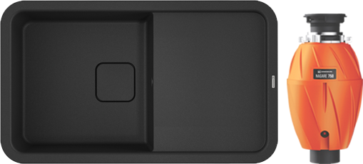 Комплект Мойка Omoikiri Tasogare 86 черная + Измельчитель Nagare 750