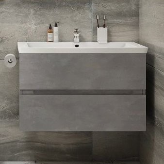 Тумба под раковину Art&Max Techno подвесная, 90, айс какао