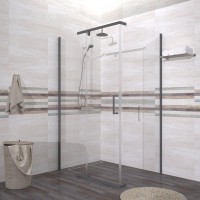 Душевой уголок Triton Терра -Графит 120х90, профиль вороненая сталь, стекло прозрачное