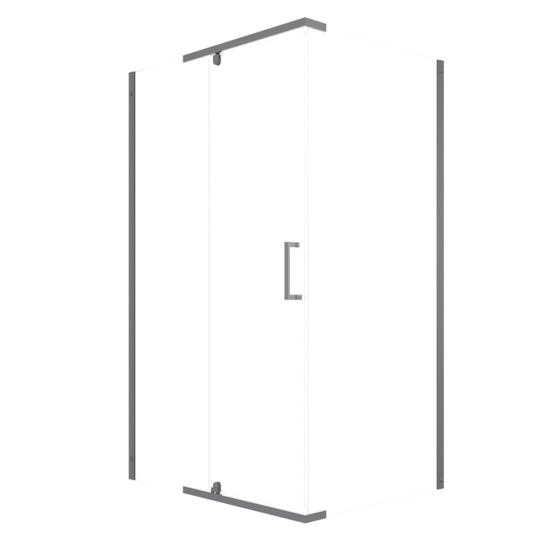 Душевой уголок Triton Терра -Графит 120х90, профиль вороненая сталь, стекло прозрачное