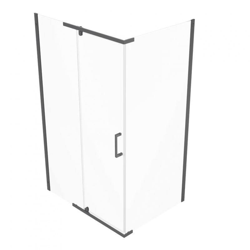 Душевой уголок Triton Терра -Графит 120х90, профиль вороненая сталь, стекло прозрачное