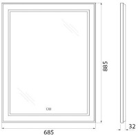 Зеркало BelBagno Kraft SPC-KRAFT-685-885-TCH-WARM с подогревом