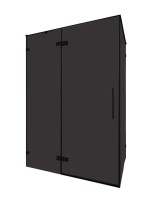 Душевой уголок Veconi Premium Alassio SP BB 150х90, профиль матовый черный, стекло тонированное