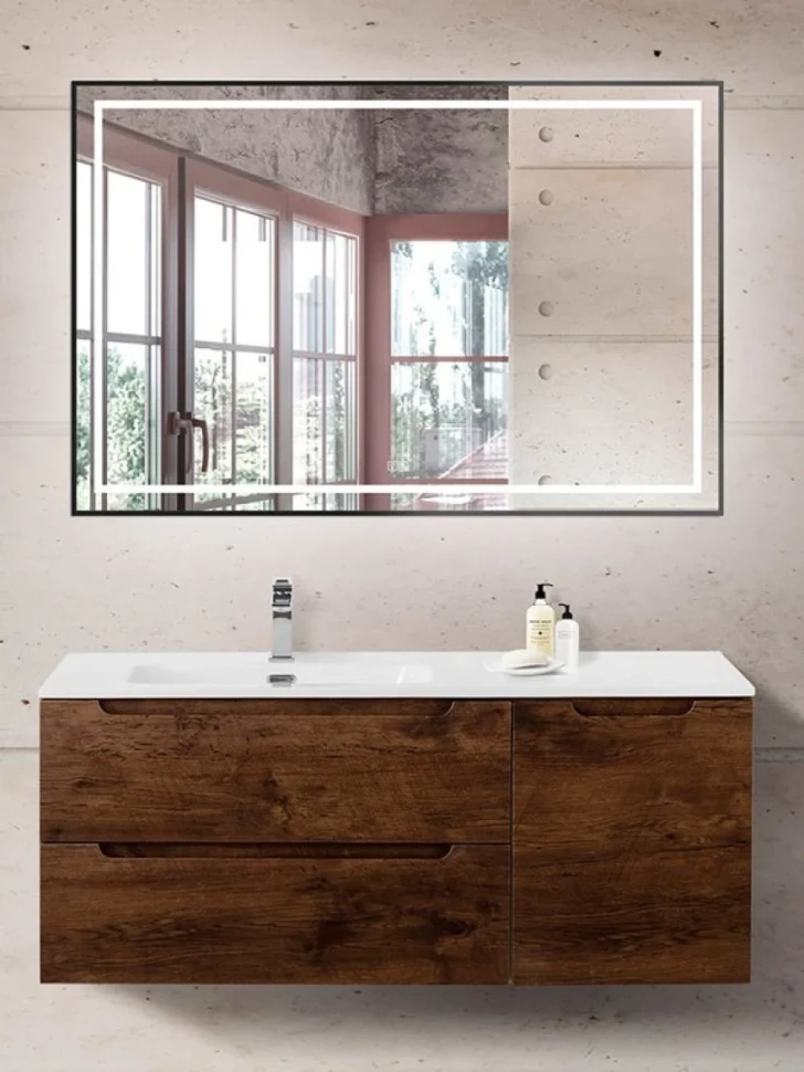 Тумба с раковиной BelBagno Etna L, 120 2 ящика, дверца, rovere moro