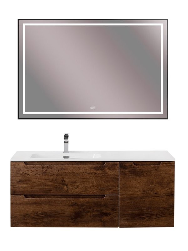 Тумба с раковиной BelBagno Etna L, 120 2 ящика, дверца, rovere moro