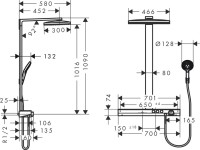 Душевая стойка Hansgrohe Rainmaker Select 460 2jet 27109400 с термостатом