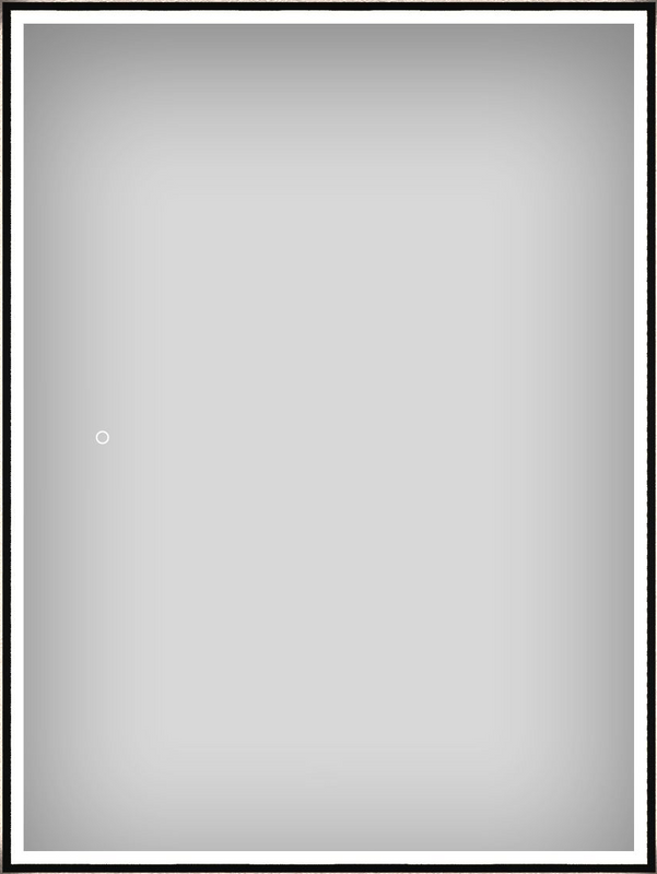 Зеркало Wellsee 7 Rays’ Spectrum 80х100 с фронтальной подсветкой, черное матовое