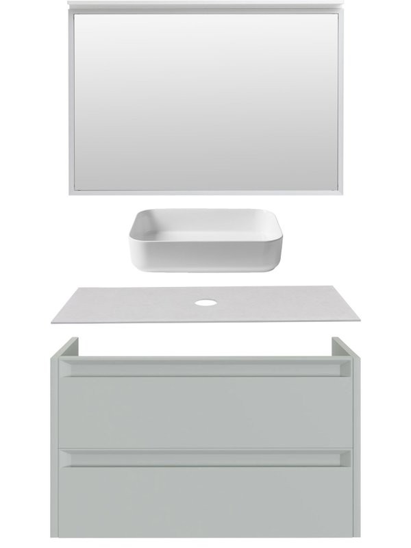 Мебель для ванной комнаты Allen Brau Fantasy 2.0 120 матовый папирус, столешница бежевая, раковина Fantasy Quad 50, белая