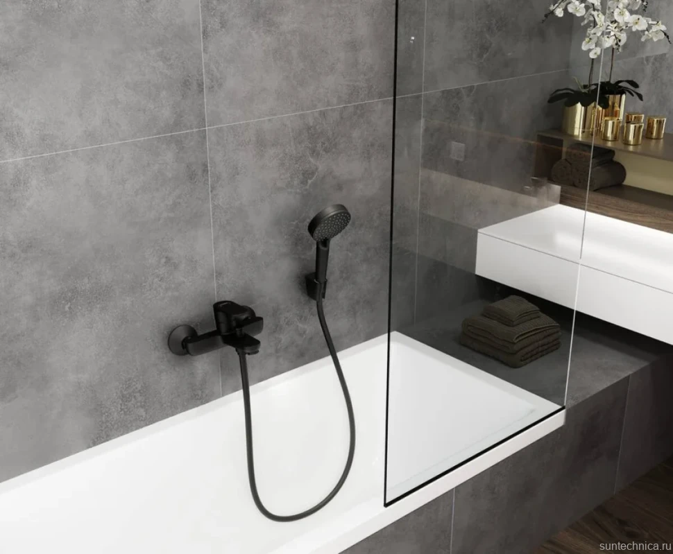 Настенный держатель Hansgrohe Porter S 28331670 матовый черный