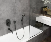 Настенный держатель Hansgrohe Porter S 28331670 матовый черный Настенный держатель Hansgrohe Porter S 28331670 матовый черный