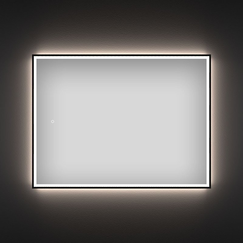 Зеркало Wellsee 7 Rays’ Spectrum 65х50 с фронтальной подсветкой, черное матовое