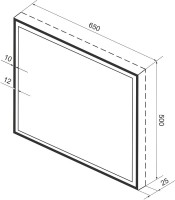 Зеркало Wellsee 7 Rays’ Spectrum 65х50 с фронтальной подсветкой, черное матовое