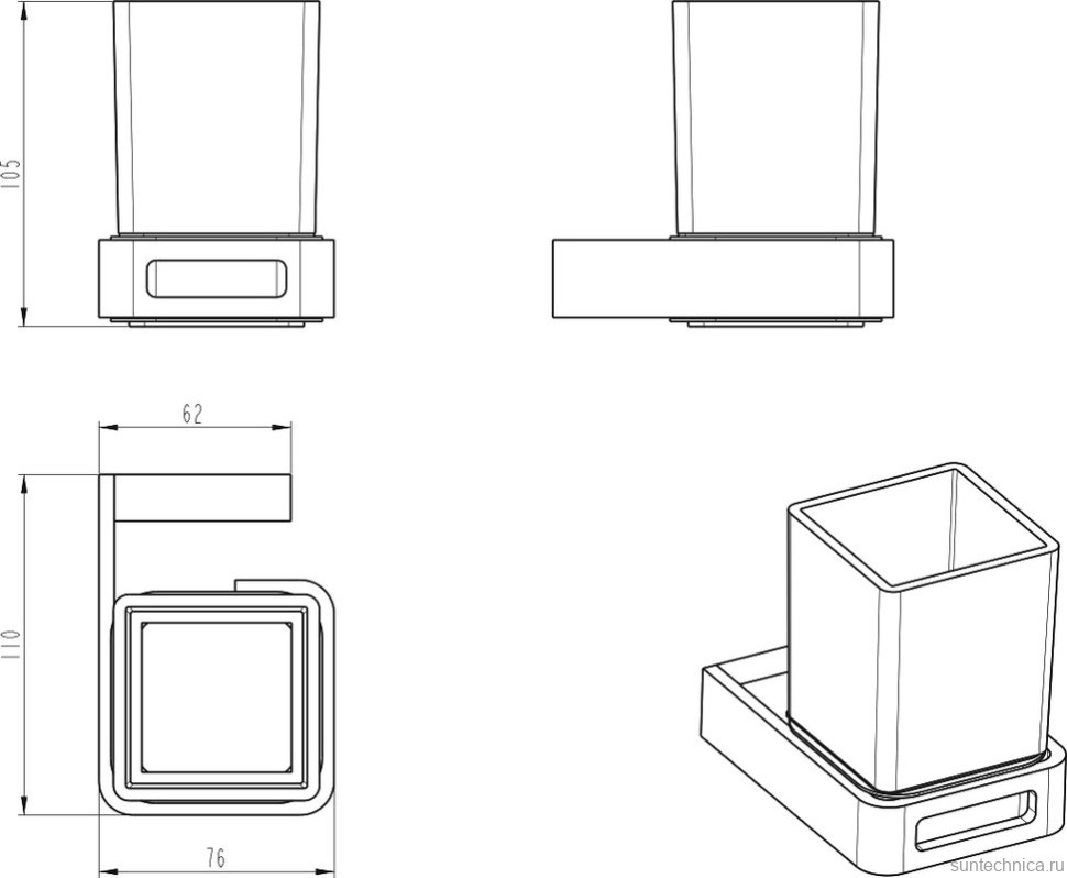 Набор Стакан Boheme Q 10944-MG + Мыльница 10943-G