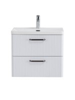 Тумба с раковиной BelBagno Due 50 ручки матовый темный никель, bianco lucido