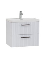 Тумба с раковиной BelBagno Due 50 ручки матовый темный никель, bianco lucido