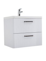 Тумба с раковиной BelBagno Due 50 ручки матовый темный никель, bianco lucido