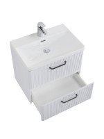 Тумба с раковиной BelBagno Due 50 ручки матовый темный никель, bianco lucido