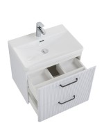 Тумба с раковиной BelBagno Due 50 ручки матовый темный никель, bianco lucido