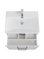 Тумба с раковиной BelBagno Due 50 ручки матовый темный никель, bianco lucido