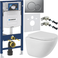 Комплект Унитаз подвесной BelBagno Amanda BB051CHR безободковый + Крышка Norma BB865SC с микролифтом + Инсталляция Geberit Duofix UP 320 111.300.00.5 + Кнопка Sigma 01 115.770.JQ.5 лакированная, матовый хром + Крепления 111.815.00.1 к стене + Звукоизоляци