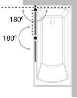 Шторка на ванну Koller Pool Waterfall Line 115х140, стекло прозрачное, L