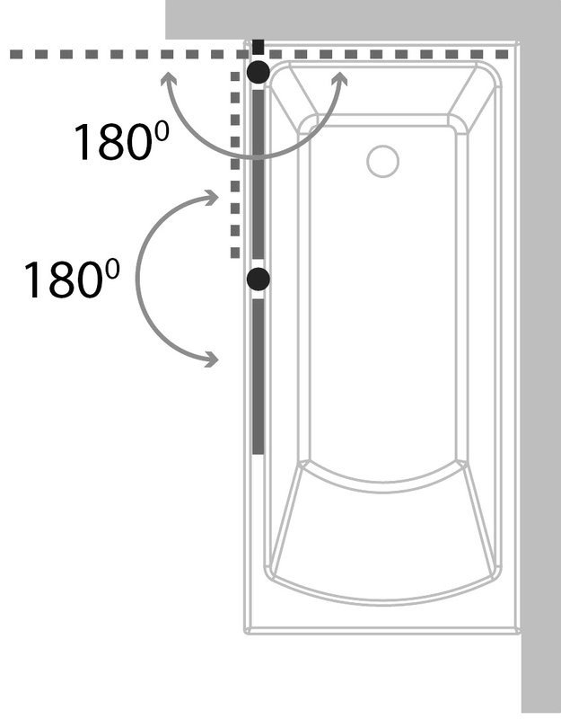 Шторка на ванну Koller Pool Waterfall Line 115х140, стекло прозрачное, L